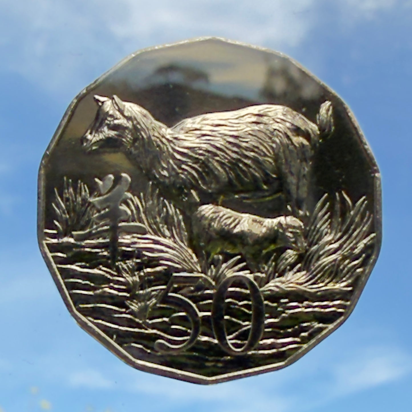 2015 50 Cent Tetra-Decagon - Lunar Year of the Goat GEM Uncirculated in Capsule