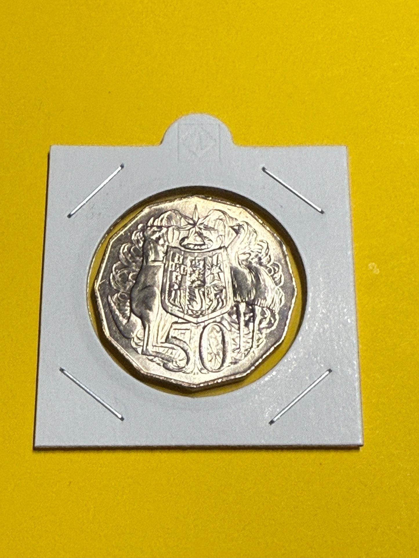 1974 50 Cent Coat of Arms Coin - Uncirculated - Fifty - comes in 2x2 - New Age Numismatics