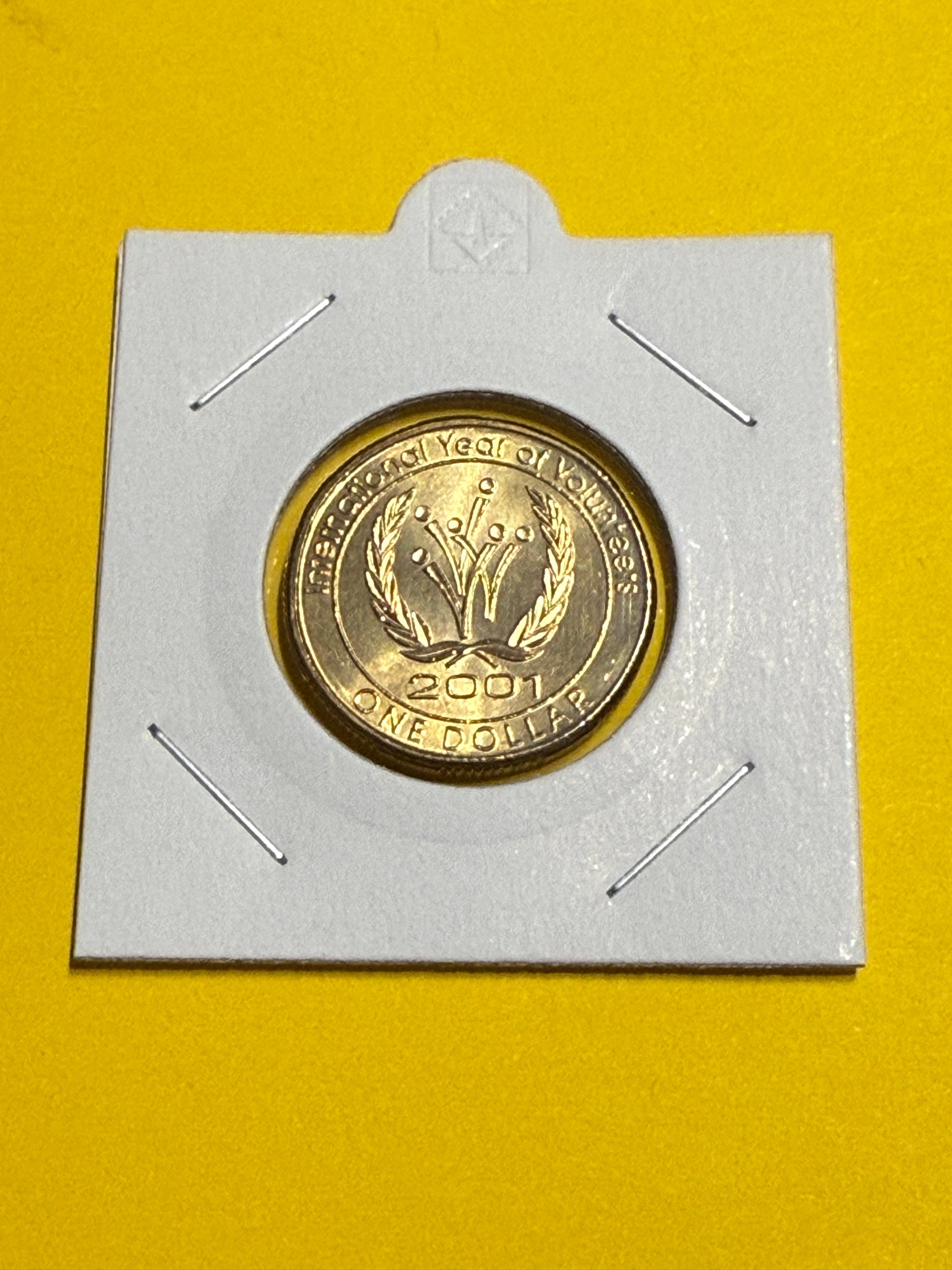 2001 $1 Year Of Volunteers Coin - Uncirculated - comes in 2x2 - New Age Numismatics