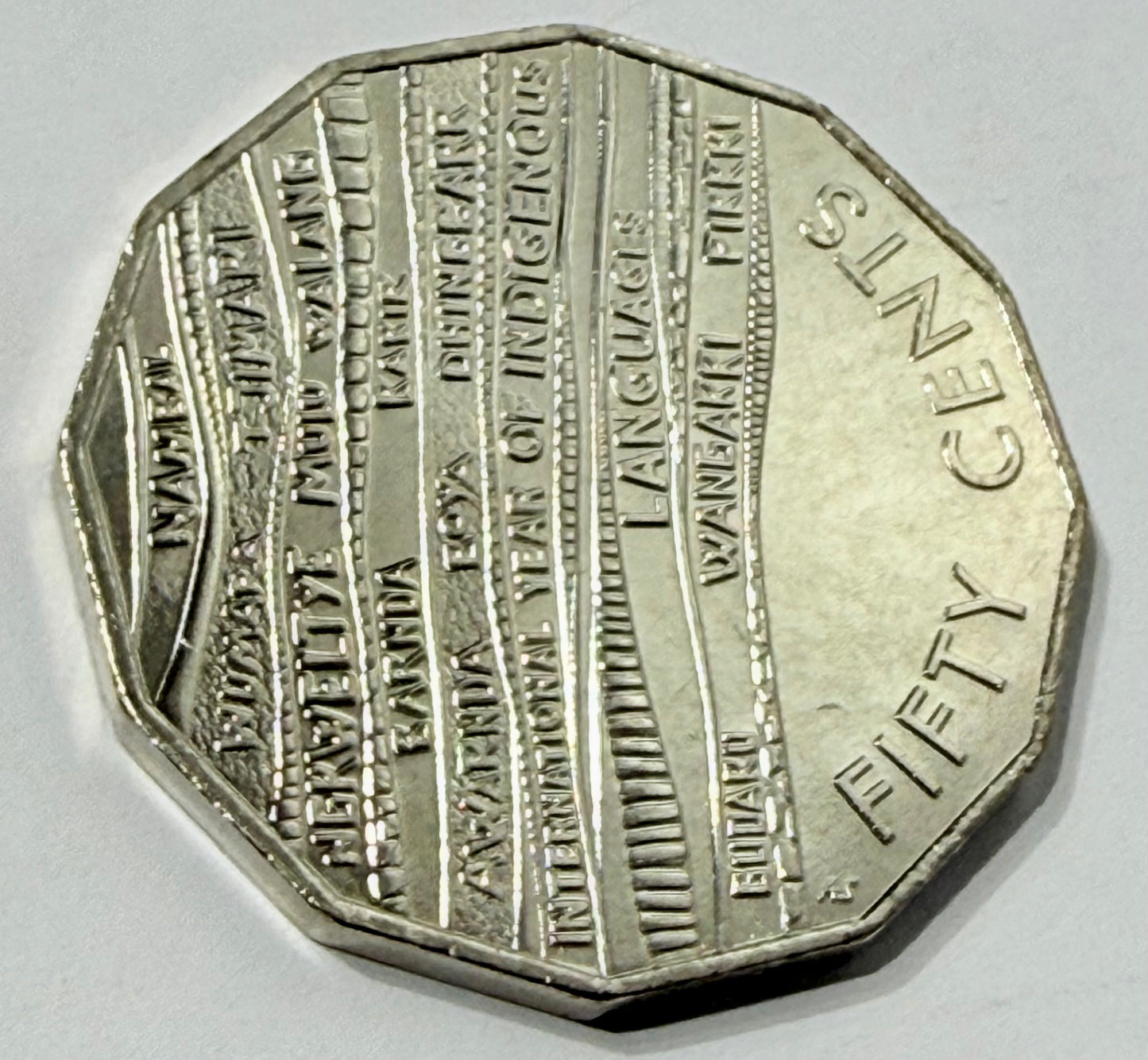 2019 50 Cent Coin - Uncirculated - Indigenous Languages - comes in 2x2