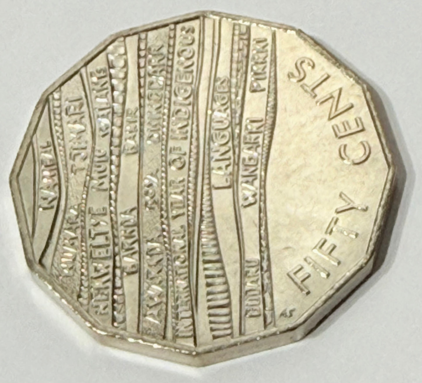 2019 50 Cent Coin - Uncirculated - Indigenous Languages - comes in 2x2