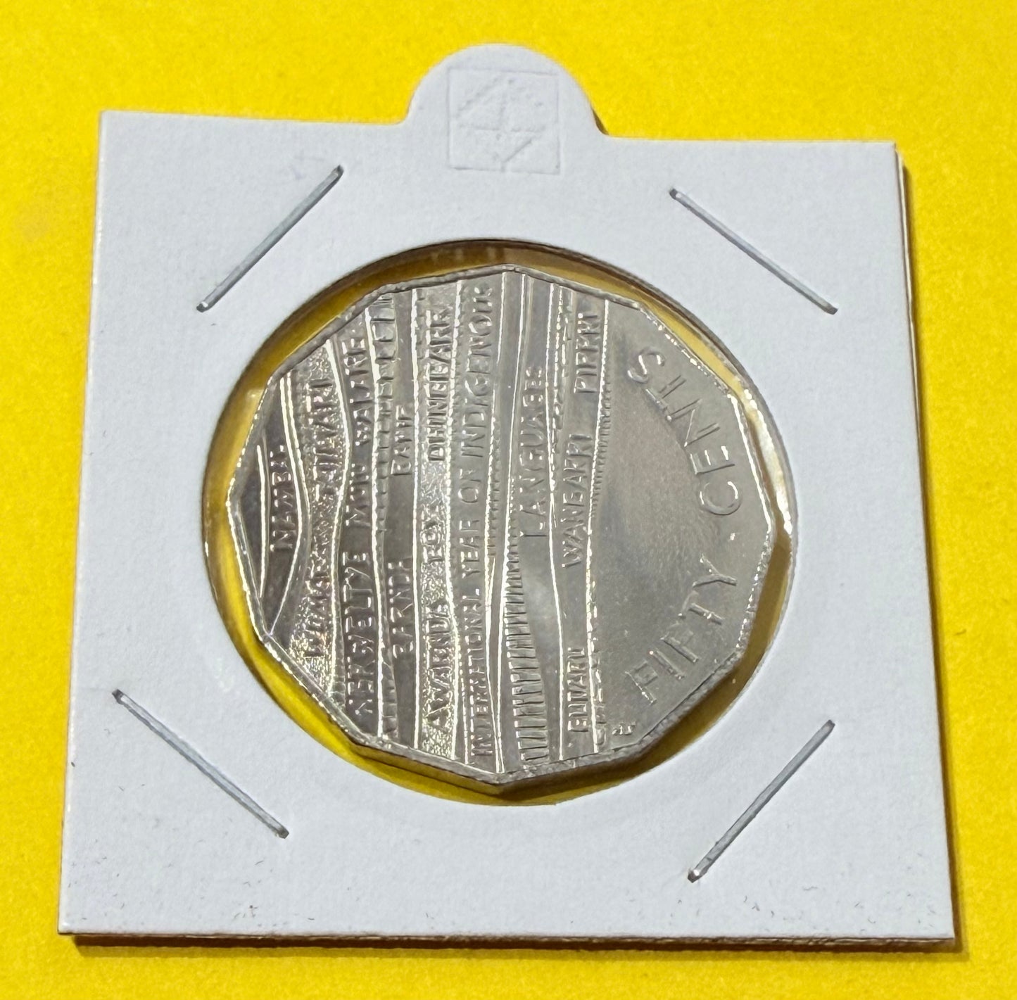 2019 50 Cent Coin - Uncirculated - Indigenous Languages - comes in 2x2