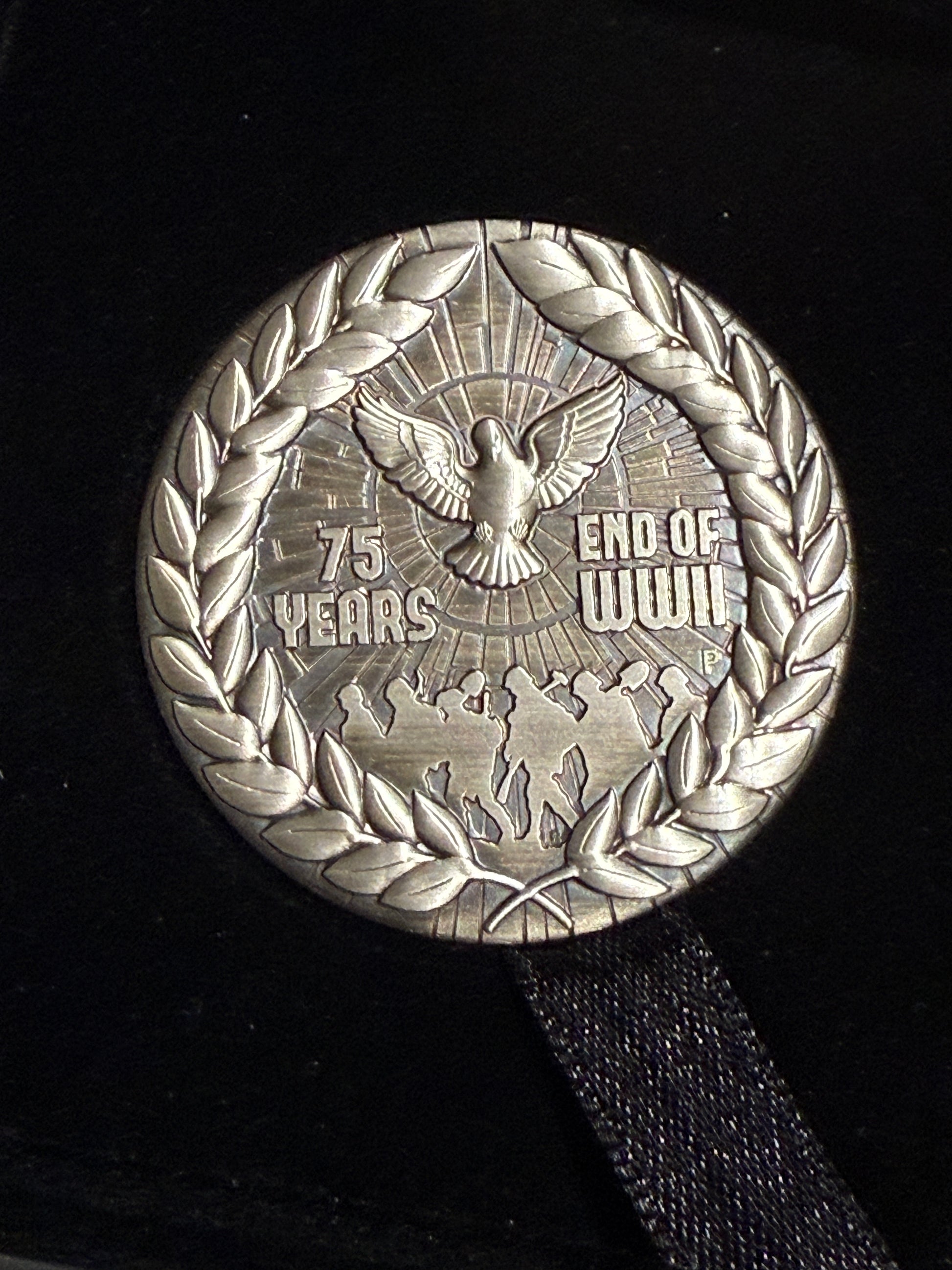 2020 2 Oz Silver Antiqued $2 - 75th Anniversary of the End of WWII - New Age Numismatics