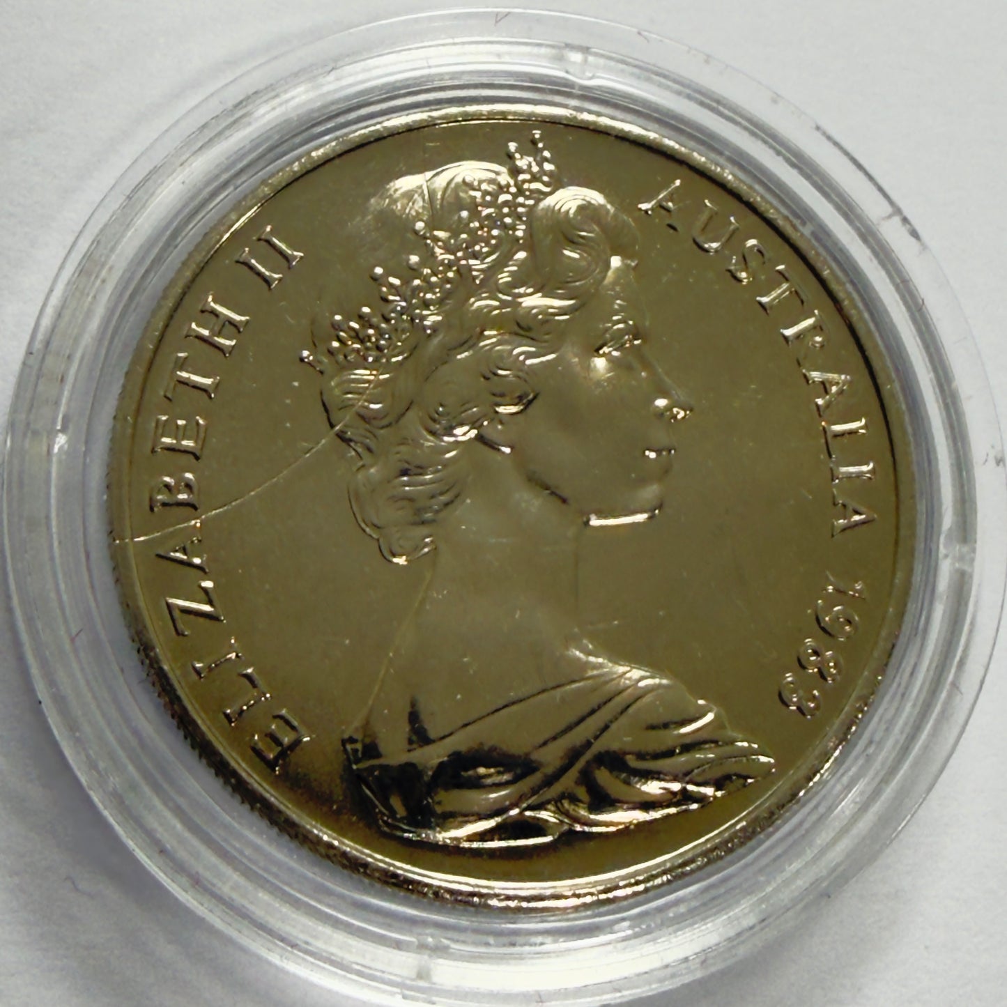 1983 20 Cent Error Coin - Choice Uncirculated-Gem UNC - Struck Through Error
