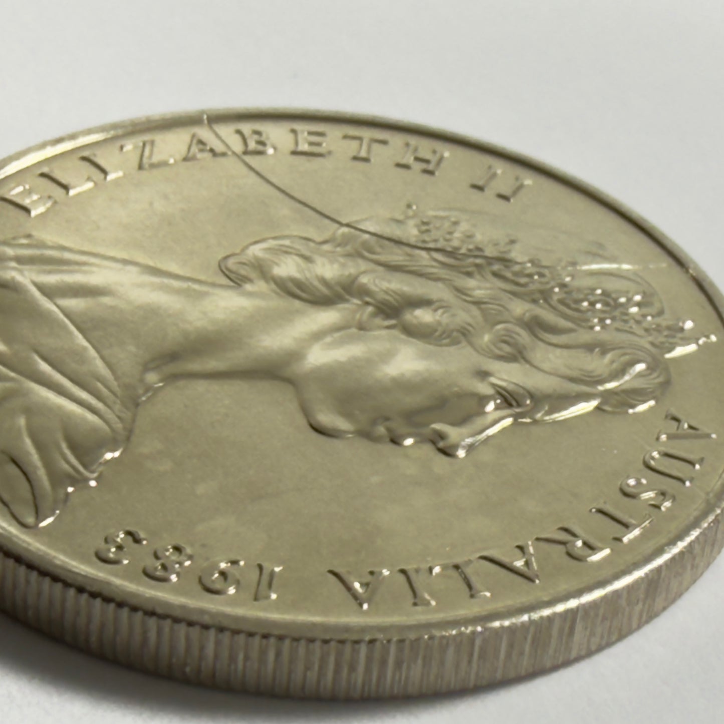 1983 20 Cent Error Coin - Choice Uncirculated-Gem UNC - Struck Through Error