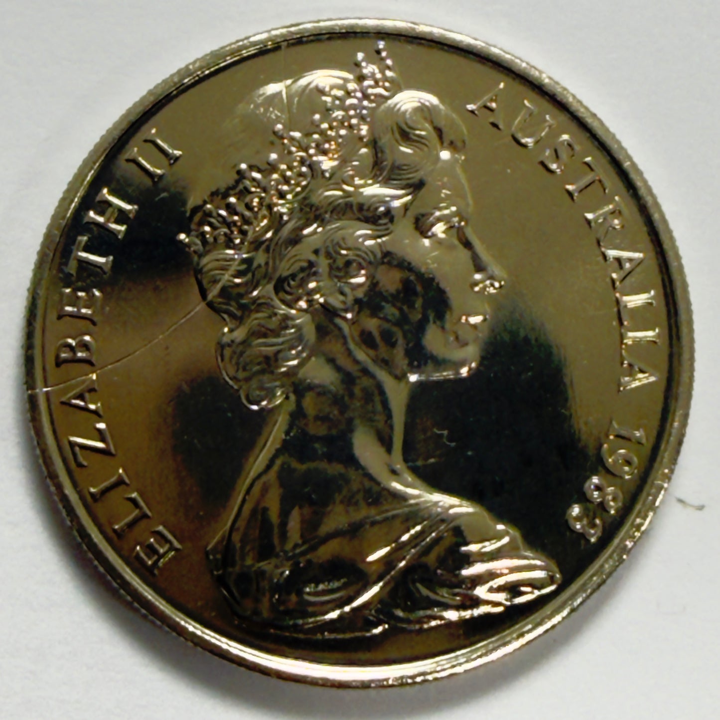 1983 20 Cent Error Coin - Choice Uncirculated-Gem UNC - Struck Through Error