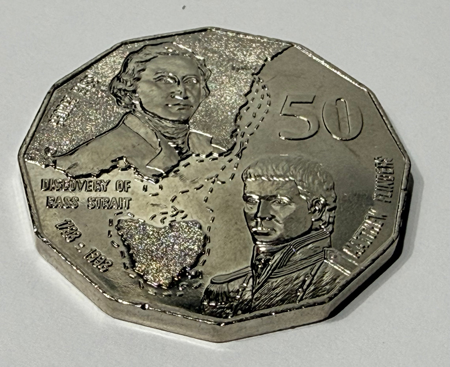 1998 50 Cent Coin - Uncirculated - Bass And Flinders -  Comes In 2x2