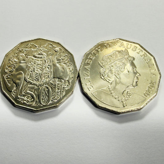 2020 50 Cent Coin - Uncirculated - Low Mintage - 1.08 Million - Comes In 2x2