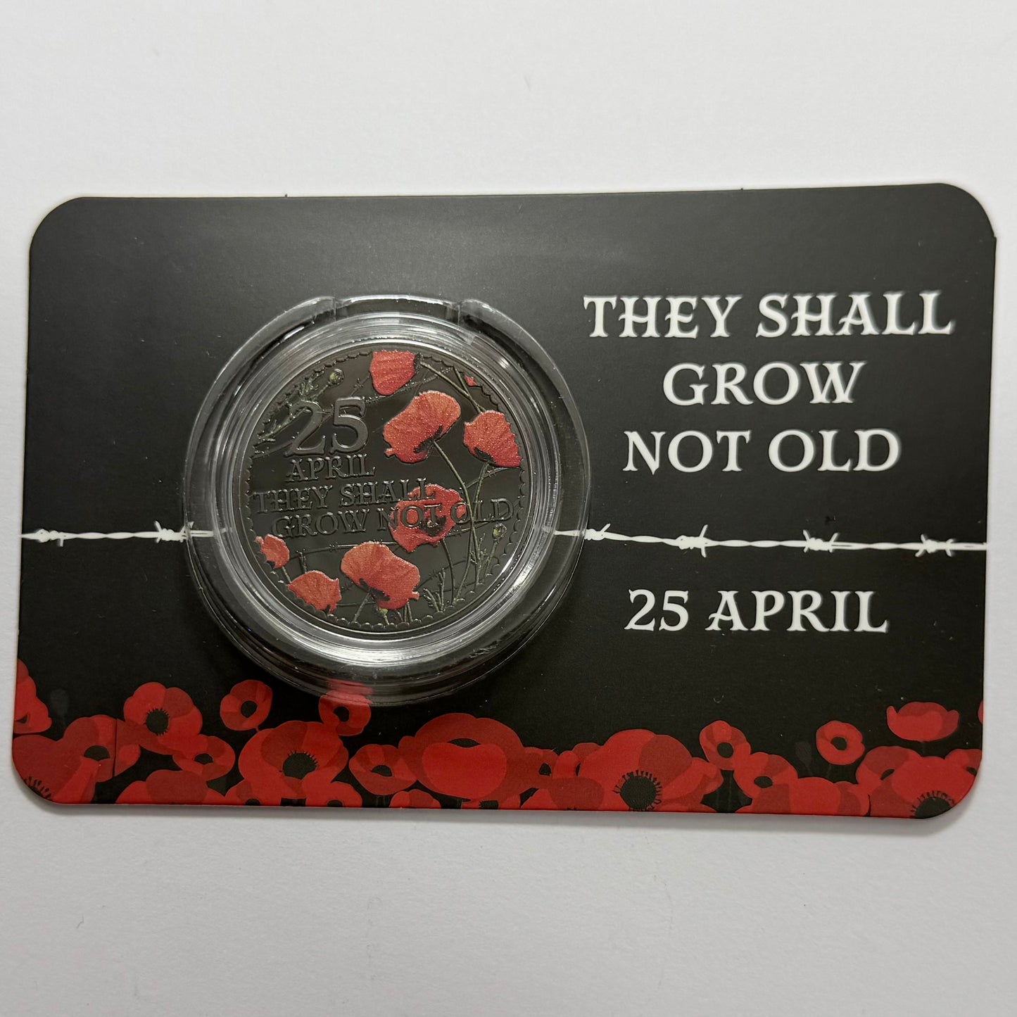 2026 50 Cent Coin - 25th APRIL THEY SHALL GROW NOT OLD - on Card