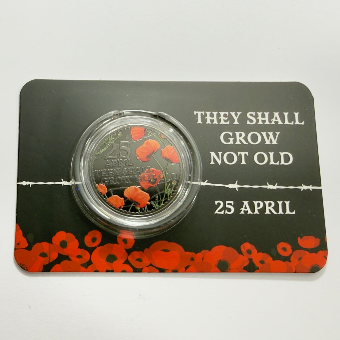 2026 50 Cent Coin - 25th APRIL THEY SHALL GROW NOT OLD - on Card