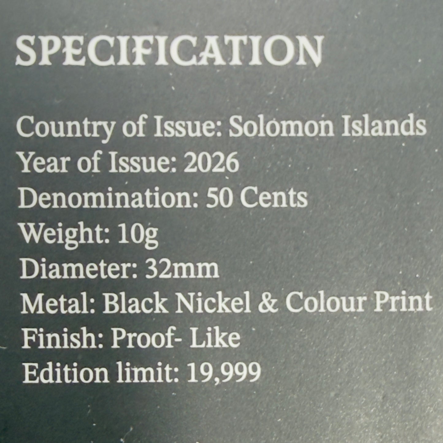 2026 50 Cent Coin - 25th APRIL THEY SHALL GROW NOT OLD - on Card