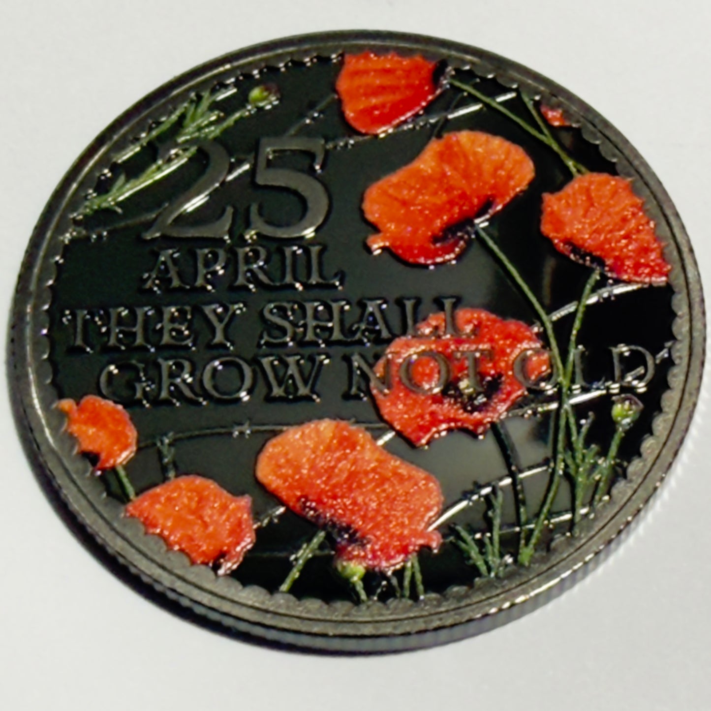 2026 50 Cent Coin - 25th APRIL THEY SHALL GROW NOT OLD - on Card