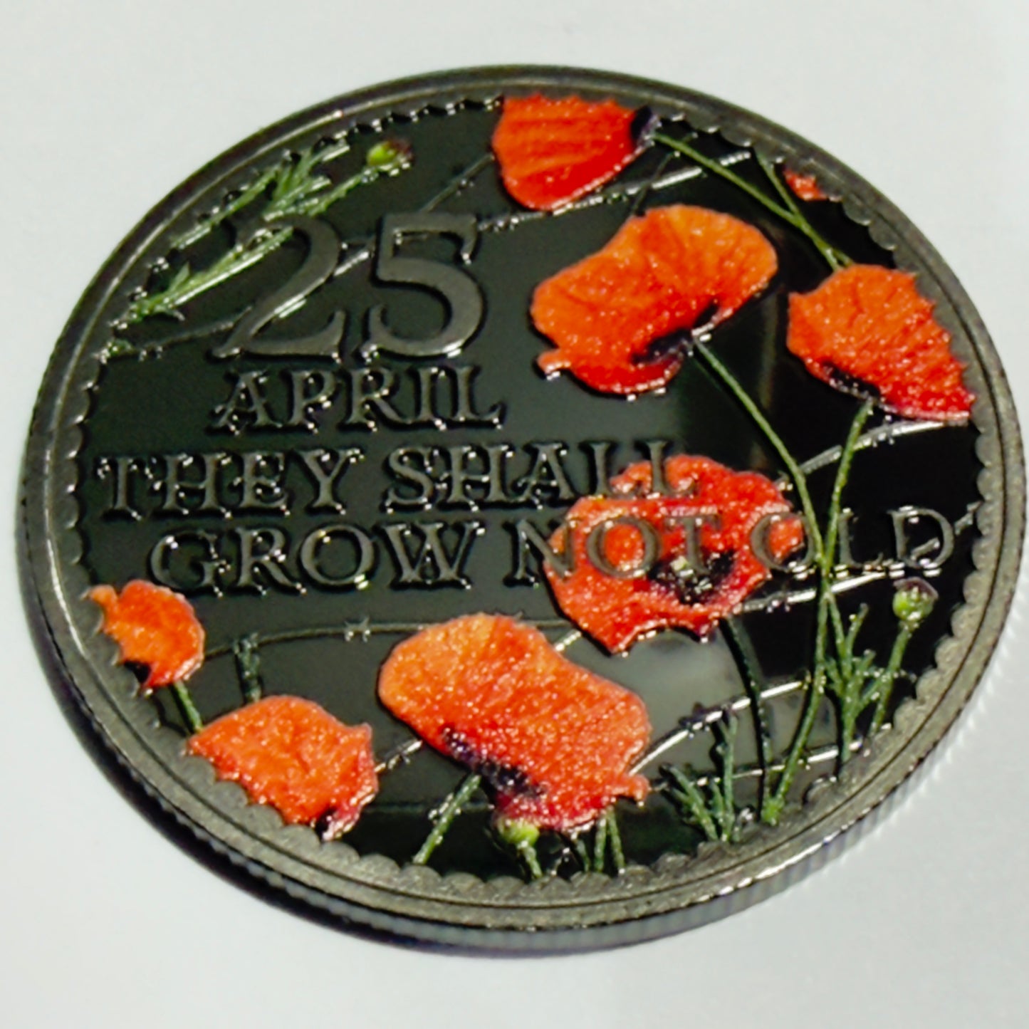 2026 50 Cent Coin - 25th APRIL THEY SHALL GROW NOT OLD - on Card