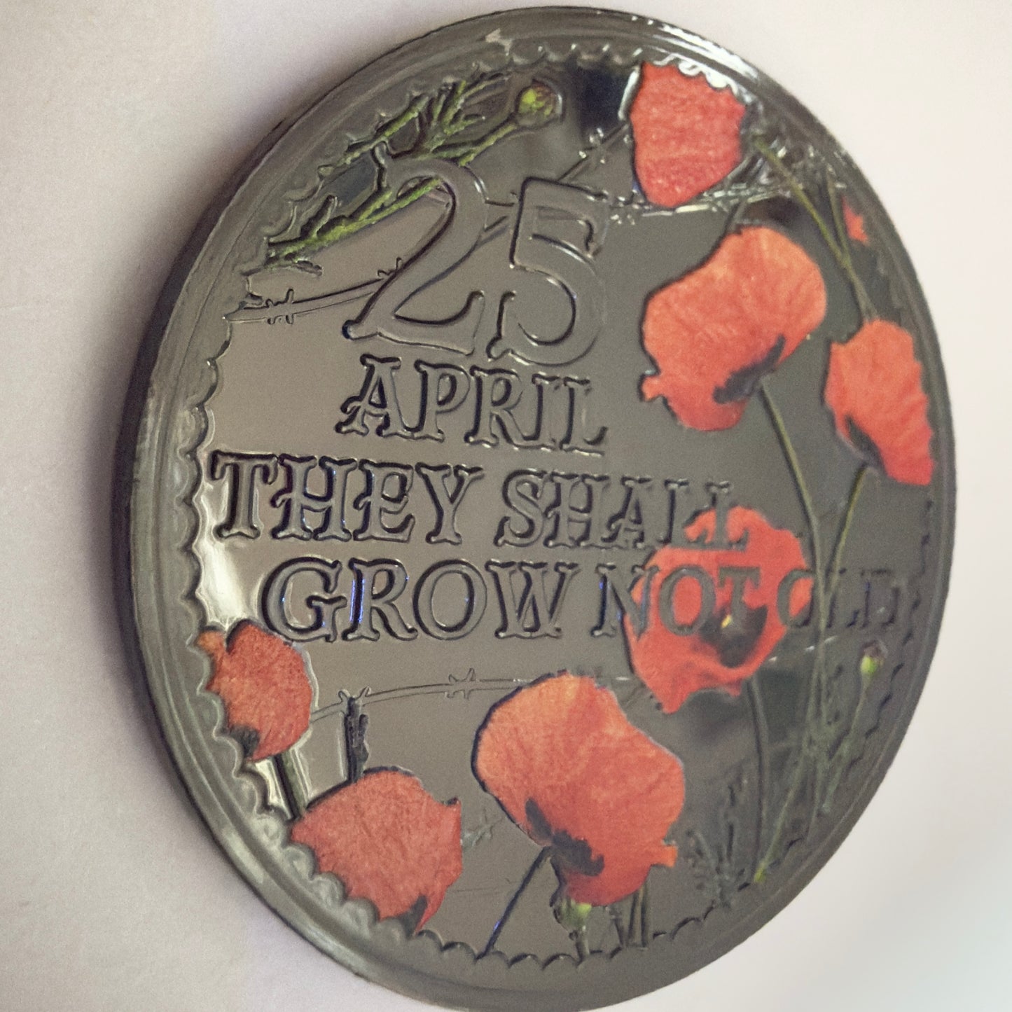 2026 50 Cent Coin - 25th APRIL THEY SHALL GROW NOT OLD - on Card