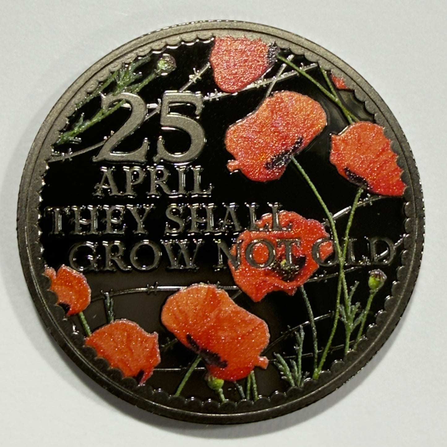 2026 50 Cent Coin - 25th APRIL THEY SHALL GROW NOT OLD - on Card