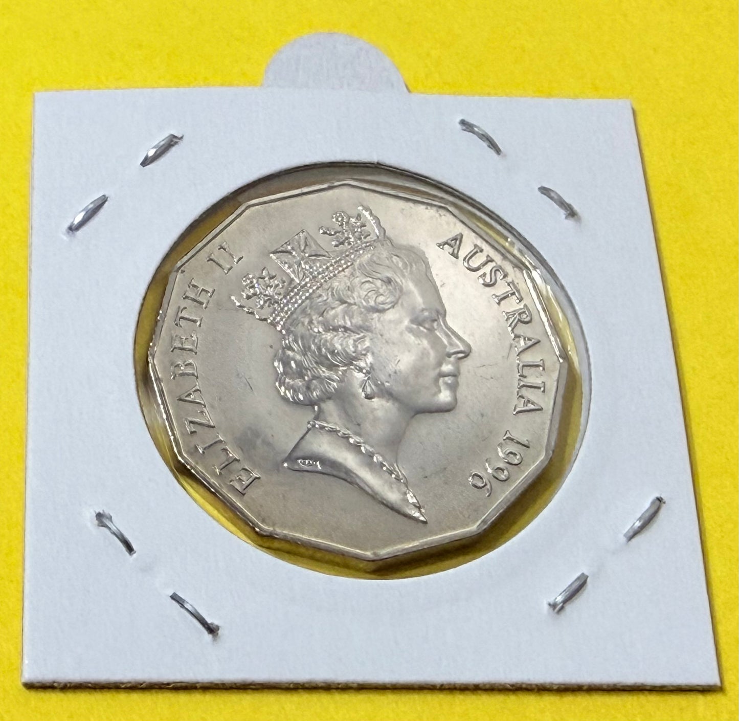 1996 50 Cent Coin - Choice Uncirculated - ex mint set coin - comes in 2x2