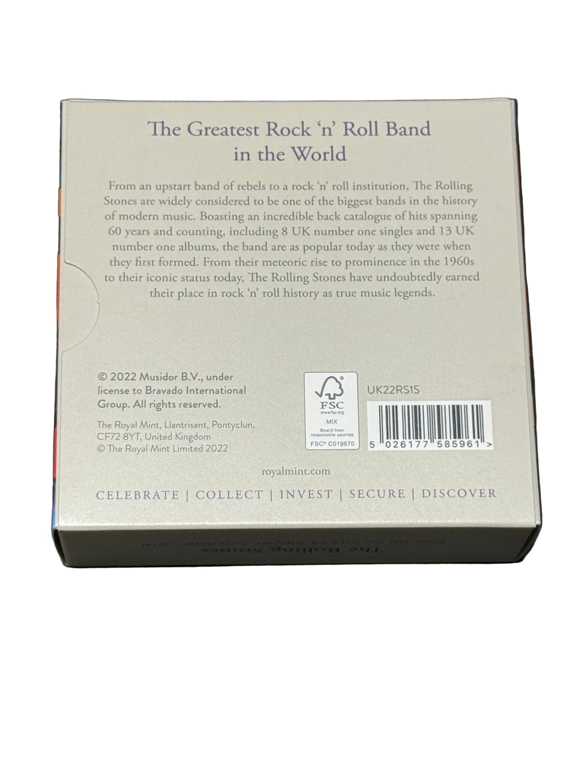 2022 UK 1 Oz Silver PROOF Colour Coin - The Rolling Stones Sixty - New Age Numismatics