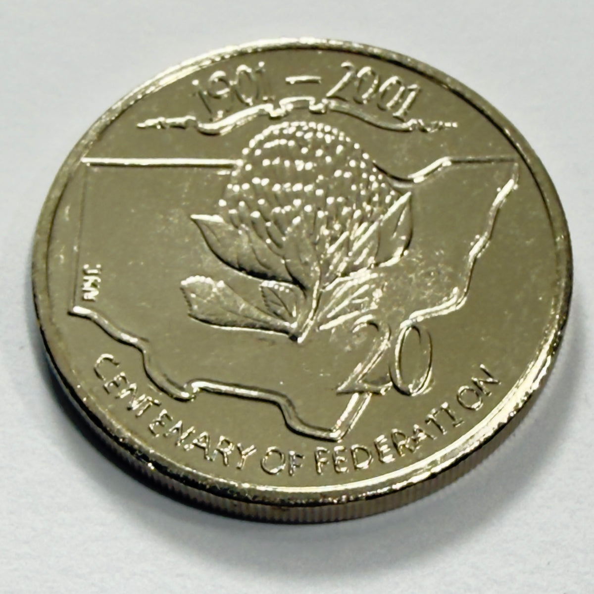 2001 20 Cent - NSW Centenary of Federation - Uncirculated - in 2x2