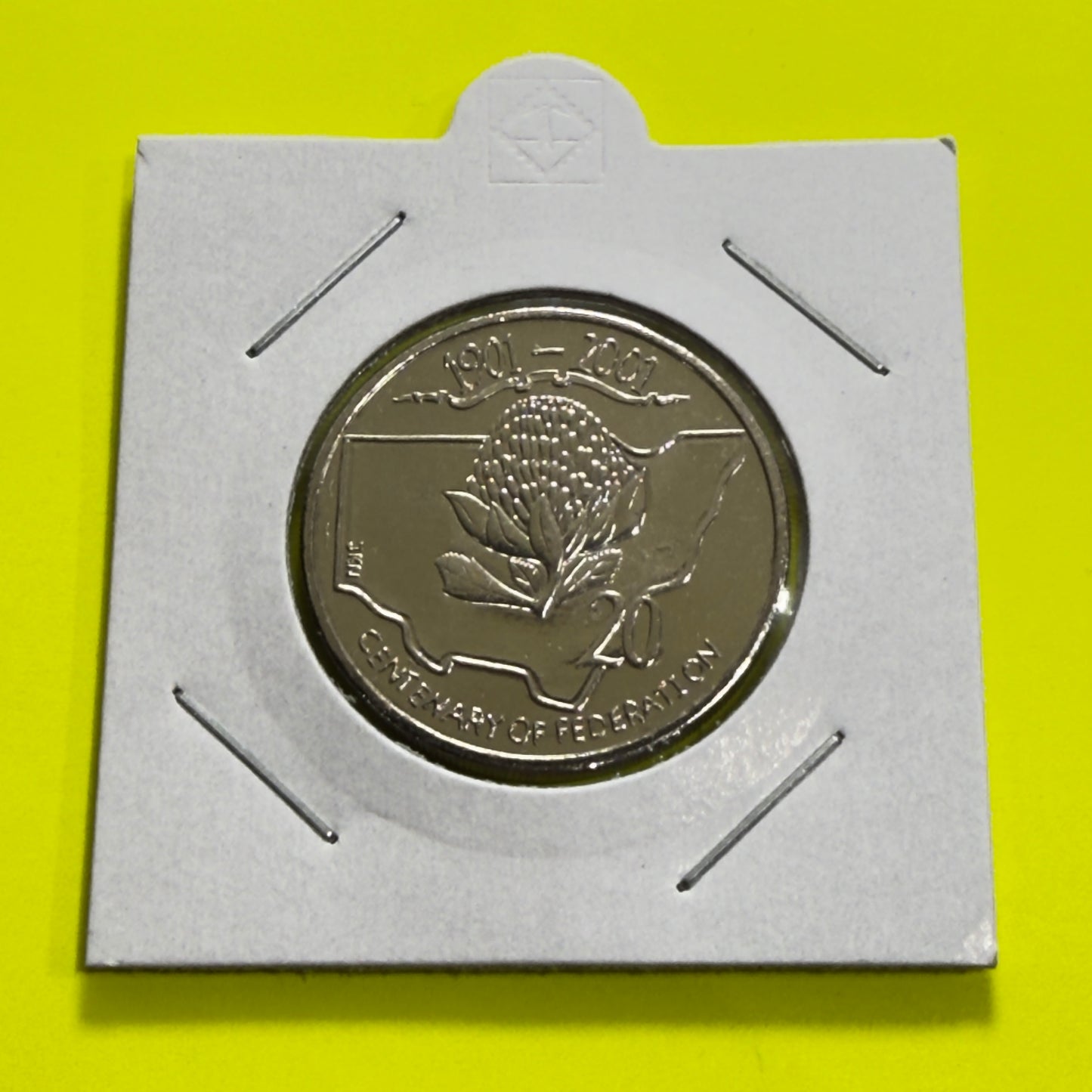 2001 20 Cent - NSW Centenary of Federation - Uncirculated - in 2x2