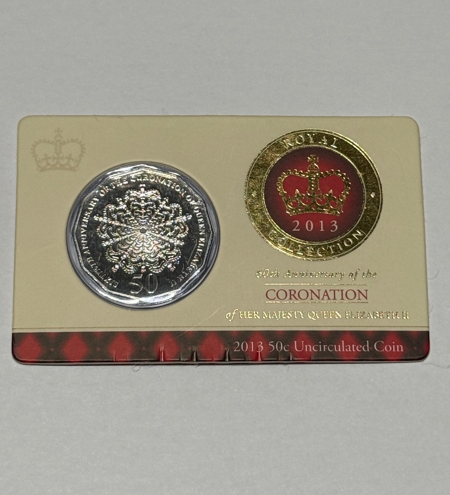 2013 50 Cent - 60th Anniversary of the Coronation Carded Coin - New Age Numismatics