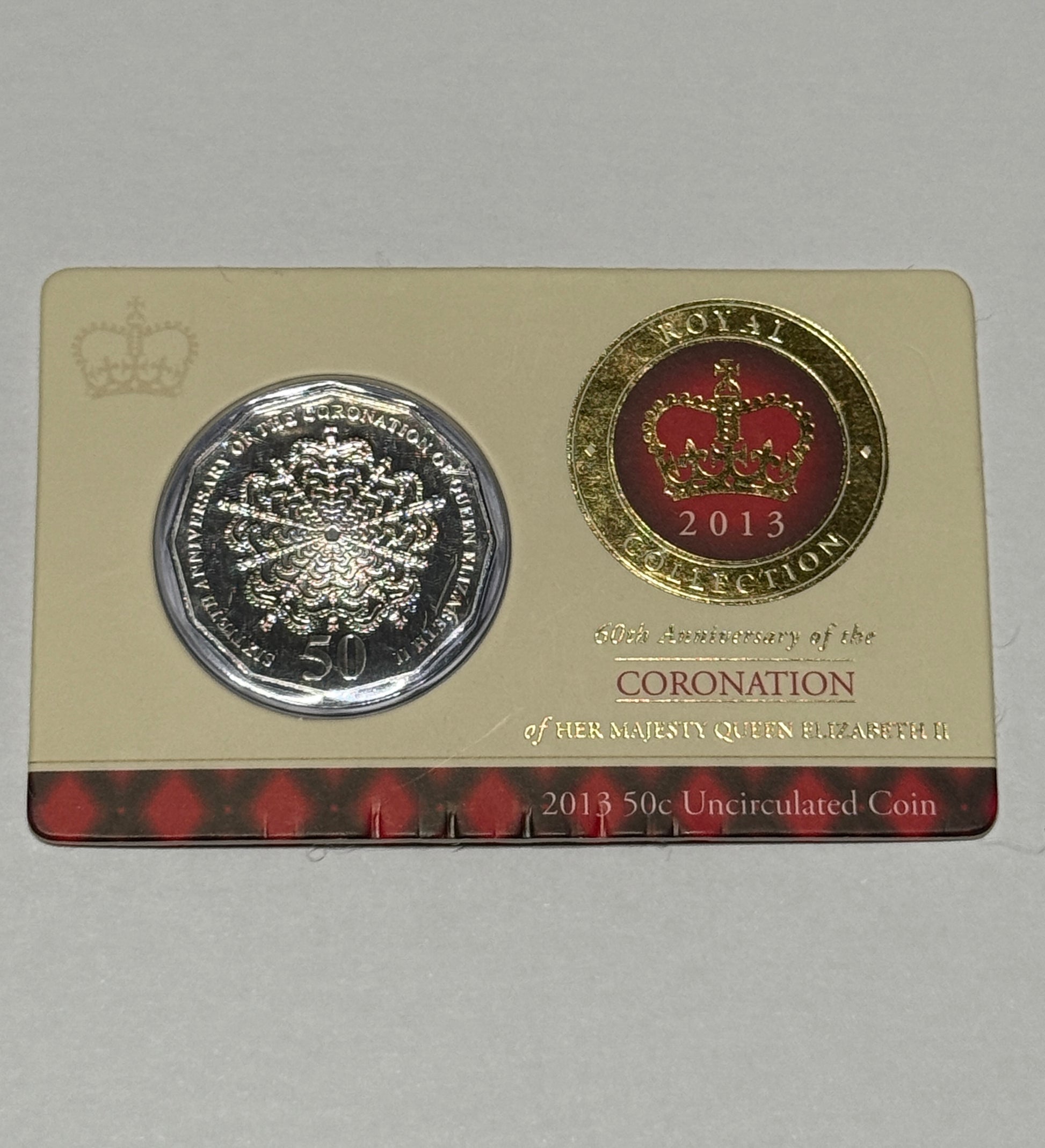 2013 50 Cent - 60th Anniversary of the Coronation Carded Coin - New Age Numismatics