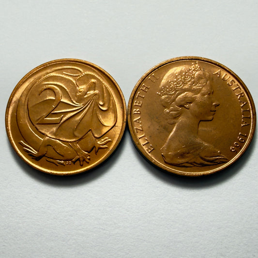 1966 2 Cent Coin - Uncirculated - Two Cent ex RAM Roll 2c - comes in 2x2