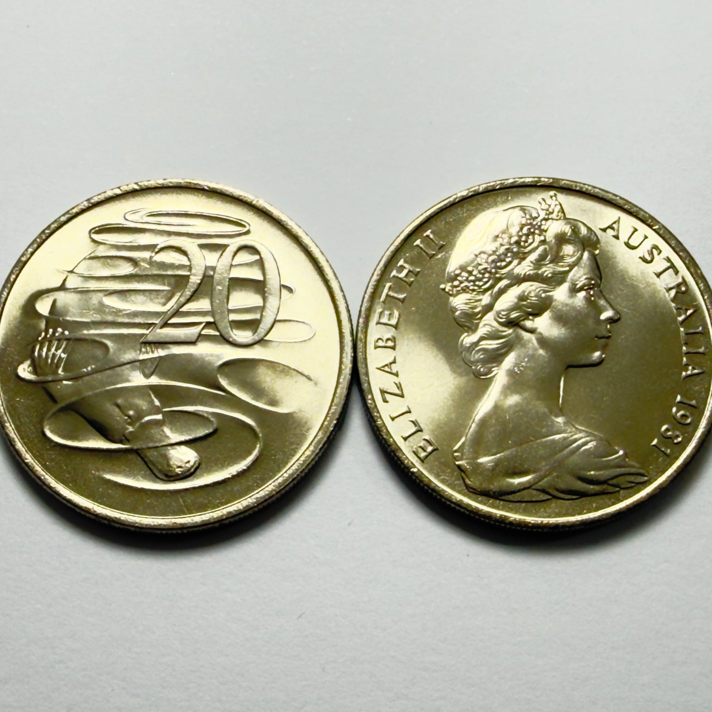 1981 20 Cent Coin - Uncirculated - Twenty Cent 20c - Ex RAM Roll - in 2x2