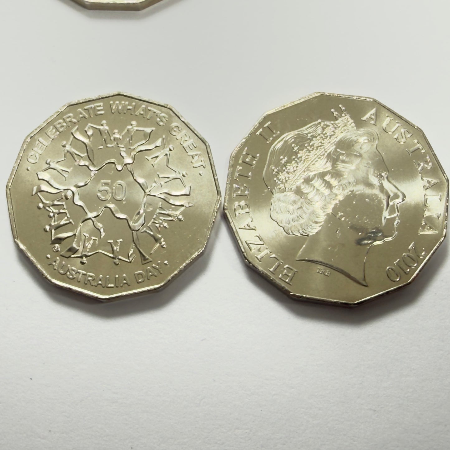 2010 50 Cent Coin - Uncirculated- Celebrate Australia - Ex RAM Roll In 2x2