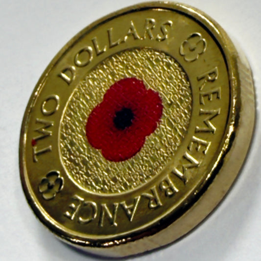 2023 $2 Remembrance Coin - RED POPPY $2 - only 35000 minted in og Capsule