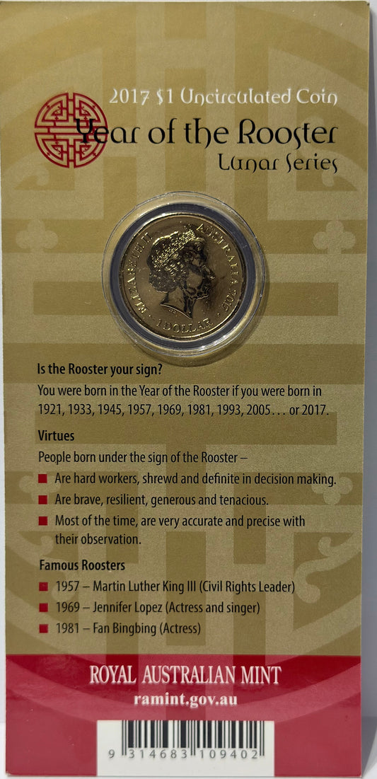 2017 $1 Year of the Rooster - Lunar Series