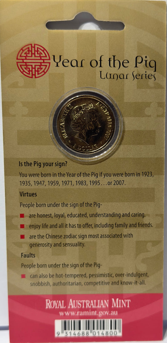 2007 $1 Year of the Pig - Lunar Series