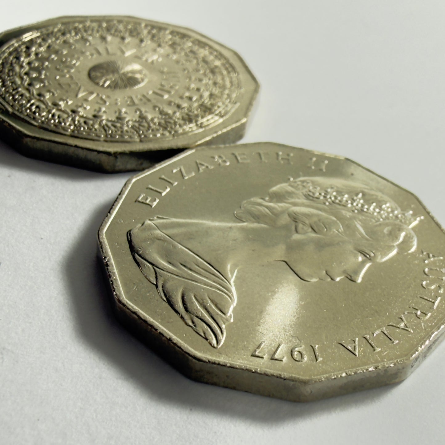 1977 50 Cent Coin - Uncirculated - Silver Jubilee 50c - Fifty Cent - in 2x2
