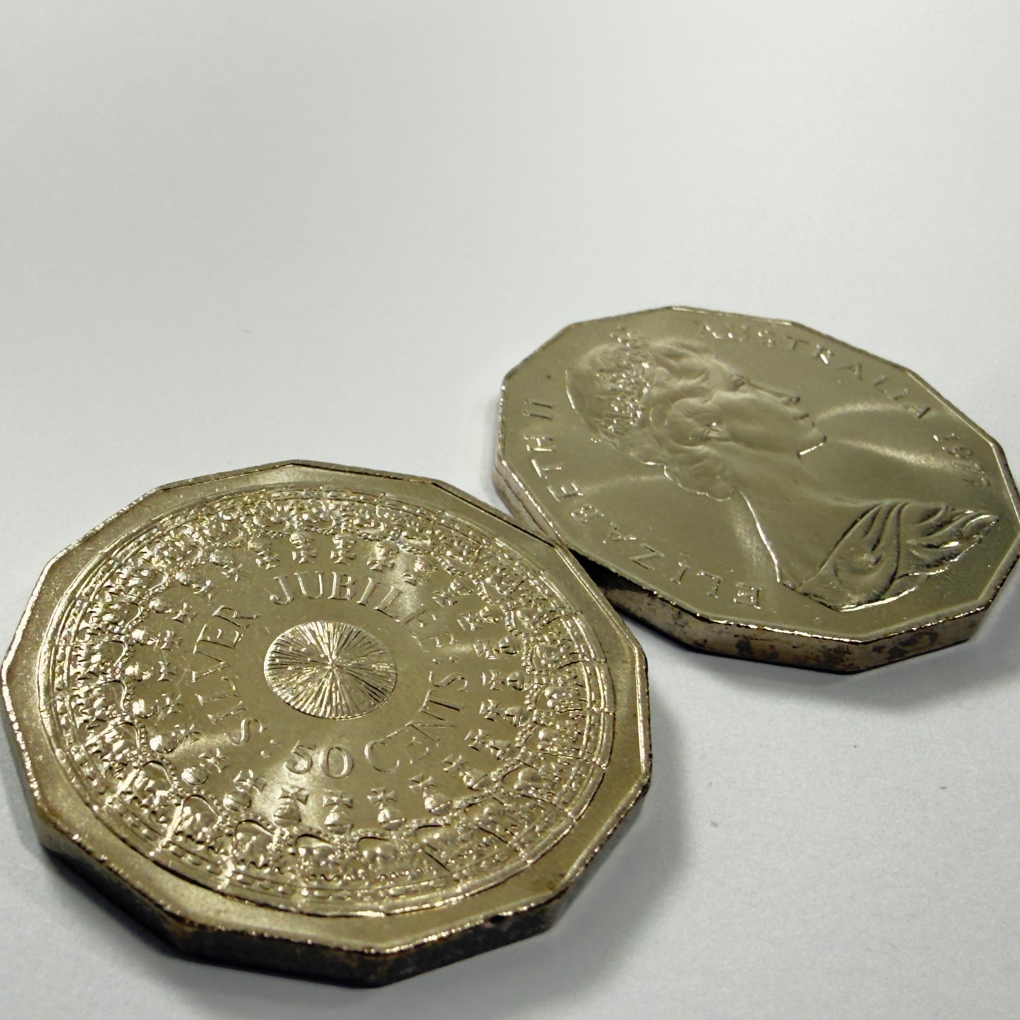 1977 50 Cent Coin - Uncirculated - Silver Jubilee 50c - Fifty Cent - in 2x2