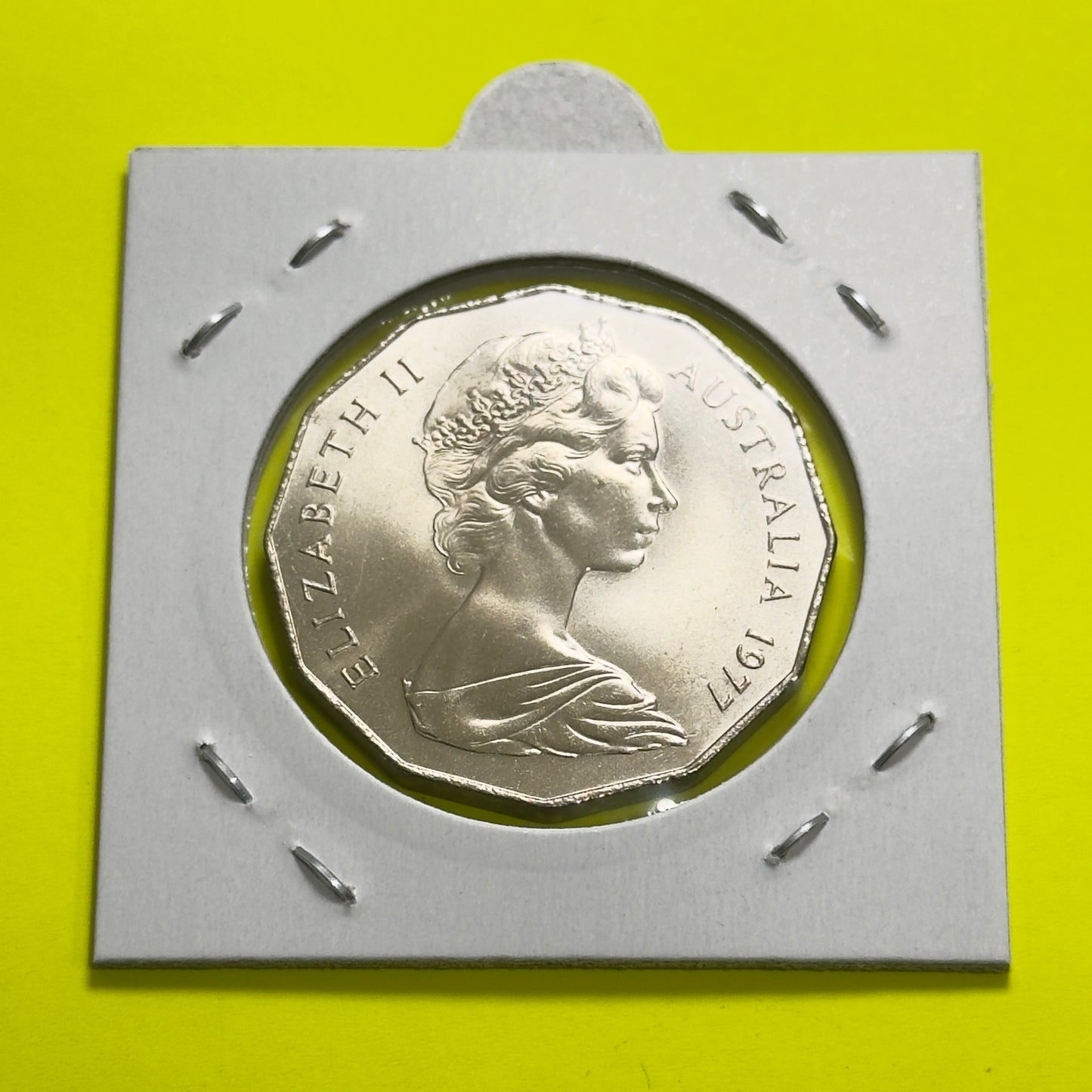 1977 50 Cent Coin - Uncirculated - Silver Jubilee 50c - Fifty Cent - in 2x2