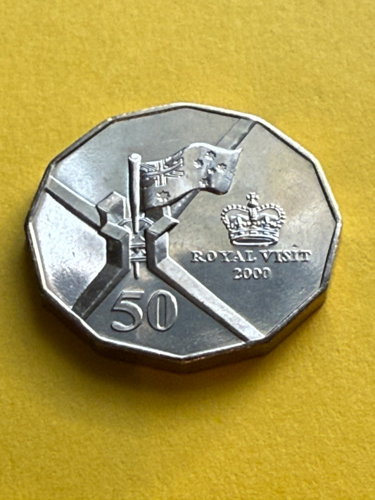 2000 50 Cent Coin. - Royal Visit - Uncirculated - Fifty Cent - comes in 2x2 - New Age Numismatics