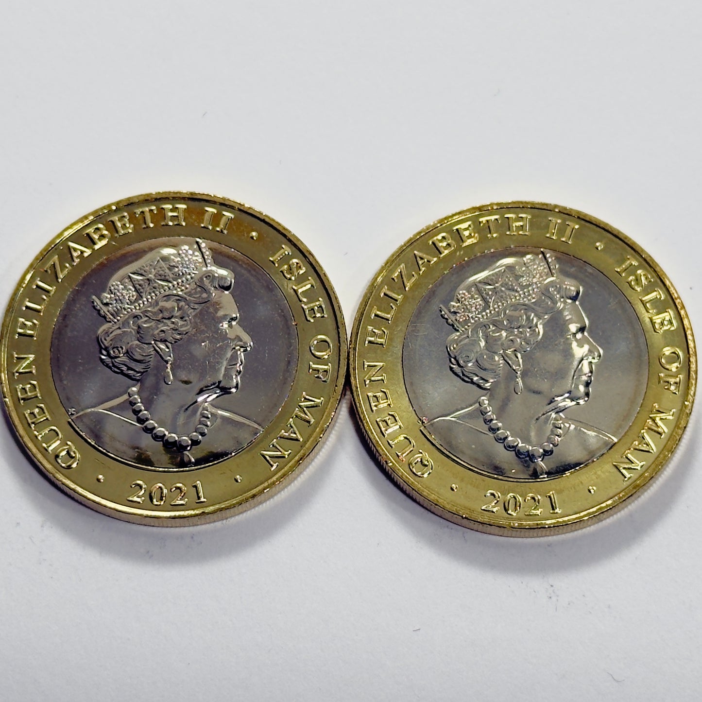 2021 Isle of Man £2 Poppy Coins Uncirculated Remembrance Coins Pair