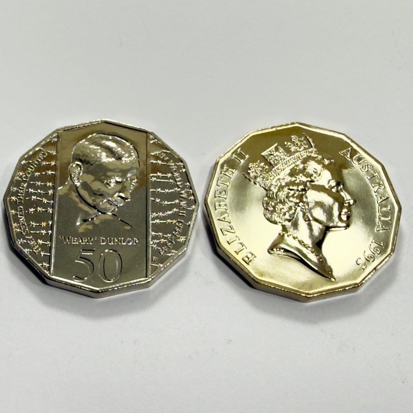 1995 50 Cent Coin - Weary Dunlop - Choice Uncirculated - Fifty Cent-Ex MINT SET