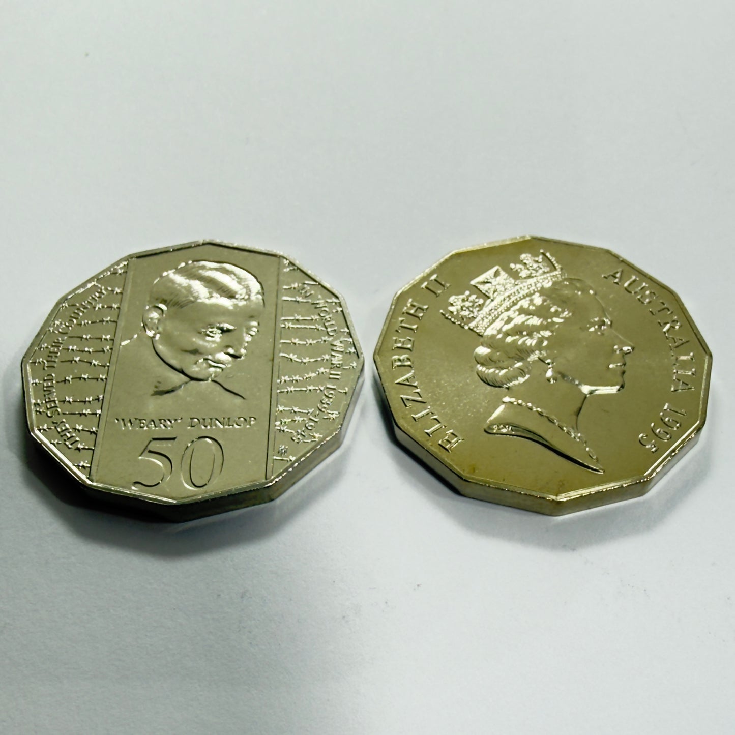 1995 50 Cent Coin - Weary Dunlop - Choice Uncirculated - Fifty Cent-Ex MINT SET