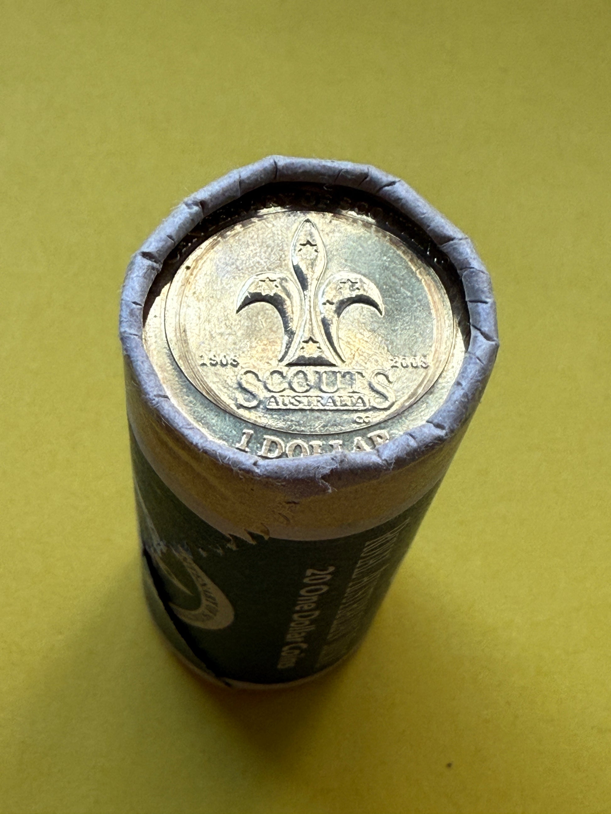 2008 $1 Coin - Uncirculated - Centenary Of Scouting Comes In 2x2 Ex RAM Roll - New Age Numismatics