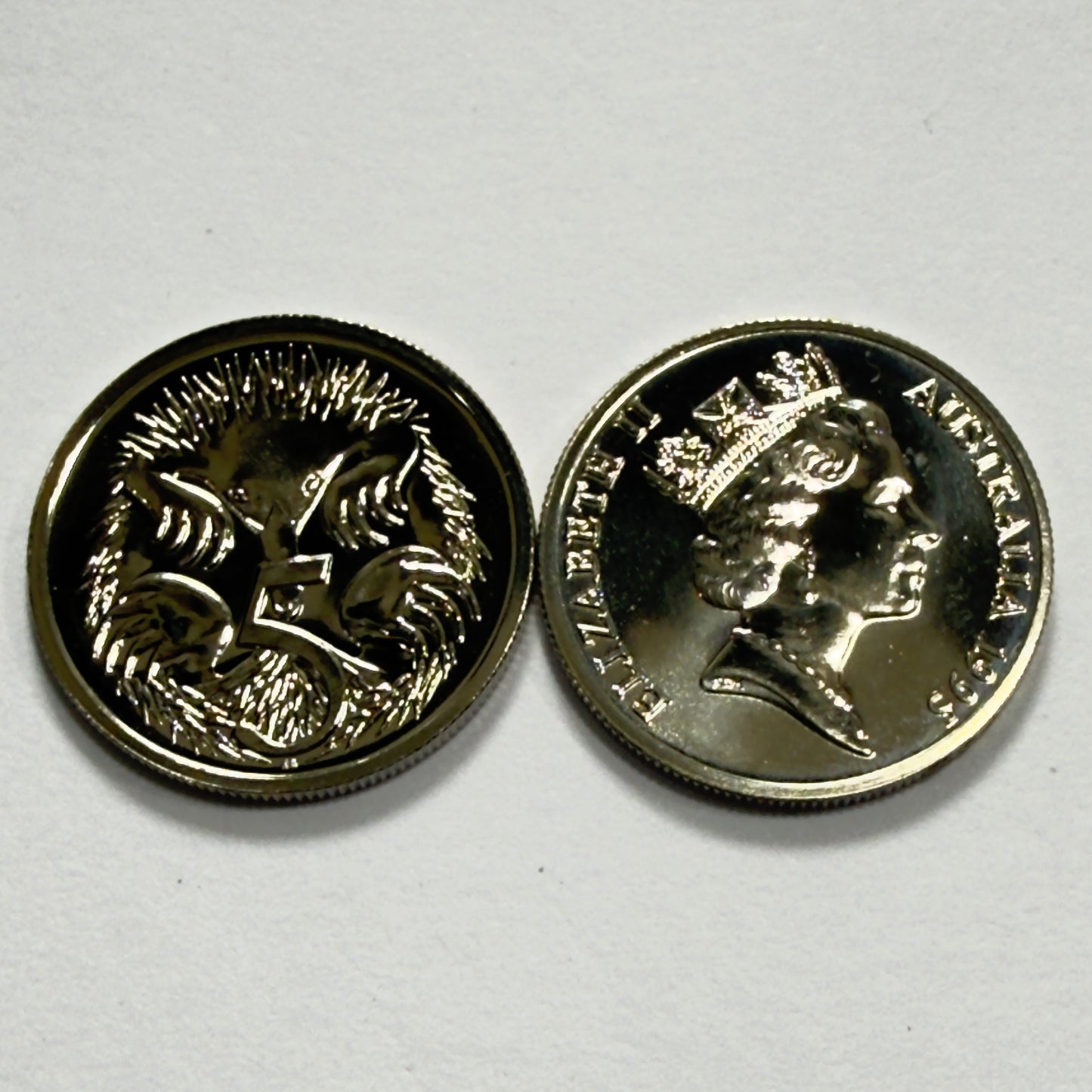 1995 5 Cent Coin - Choice Uncirculated - Five Cent Ex MINT SET Coin 5c - in 2x2