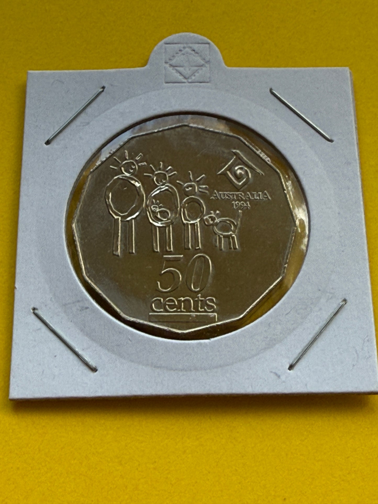 1994 50 Cent Coin - International Year Of Family - Wide Date - Choice UNC - 2x2 - New Age Numismatics