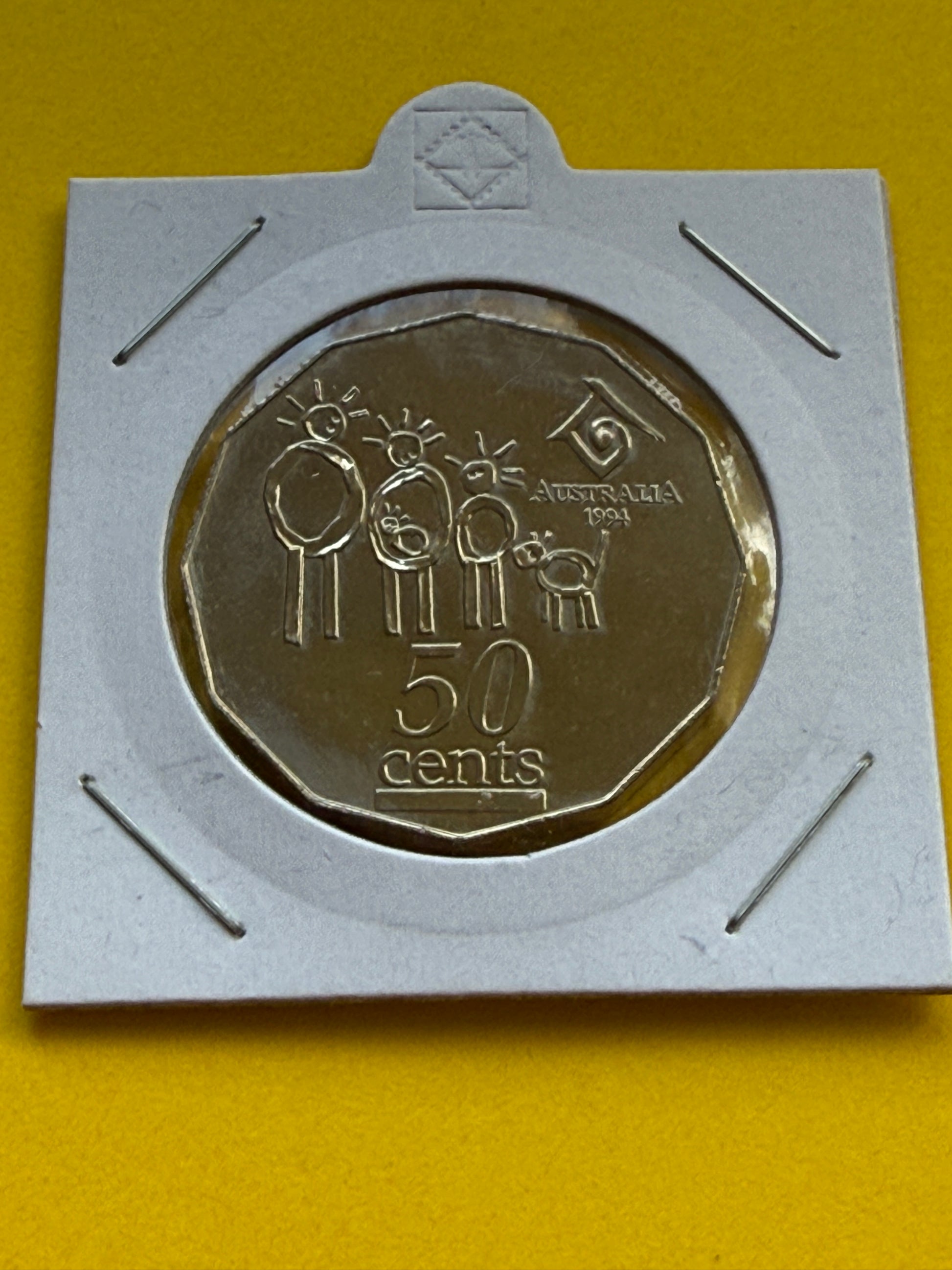 1994 50 Cent Coin - International Year Of Family - Wide Date - Choice UNC - 2x2 - New Age Numismatics