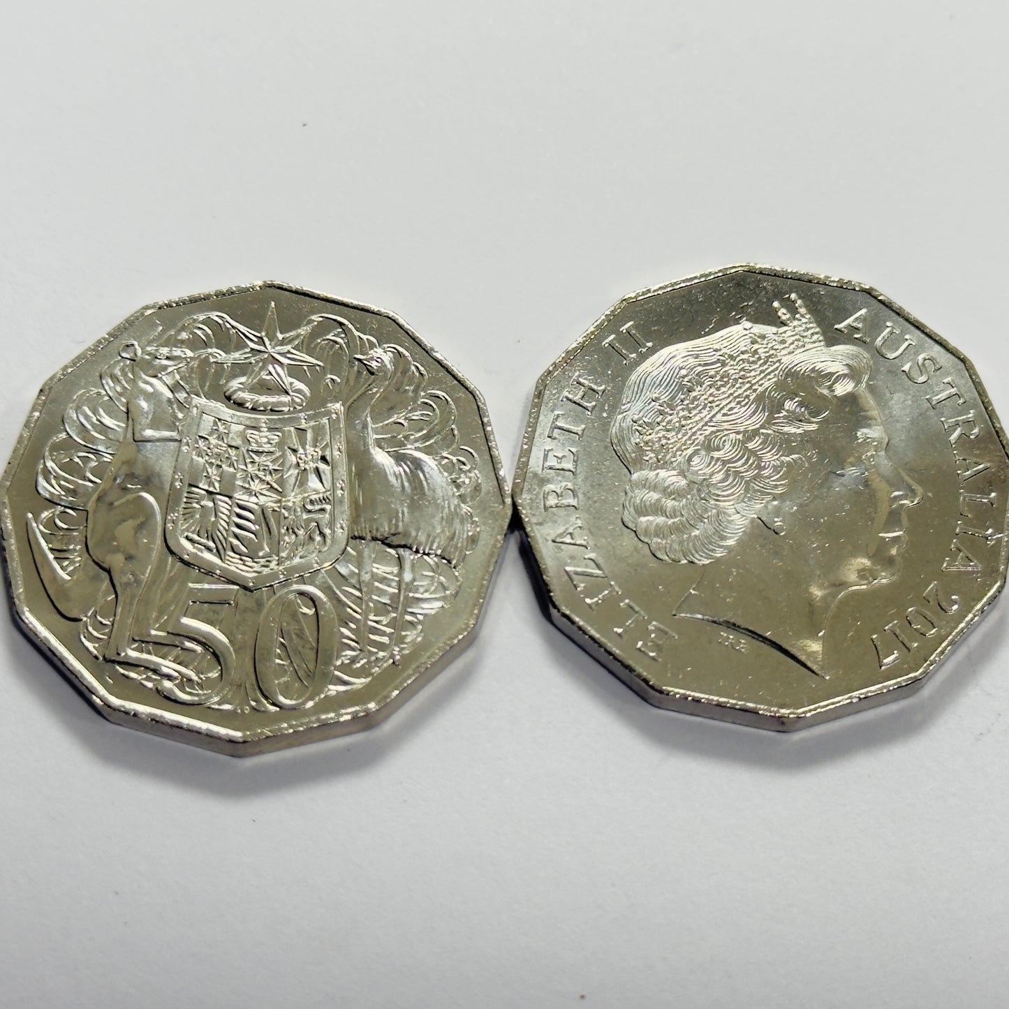 2017 50 Cent Coin - Uncirculated - Coat of Arms - Fifty Cent - 50c in 2x2