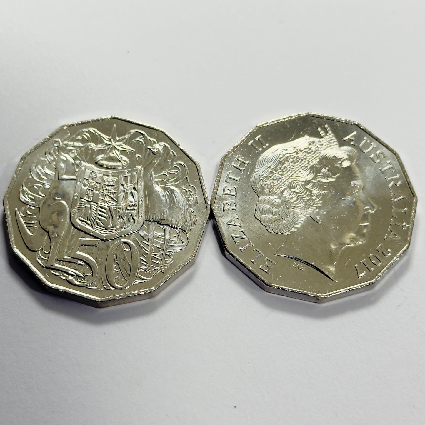 2017 50 Cent Coin - Uncirculated - Coat of Arms - Fifty Cent - 50c in 2x2