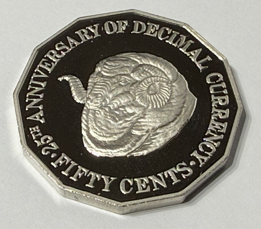 1991 50 Cent Proof Coin - Rams Head - comes in 2x2