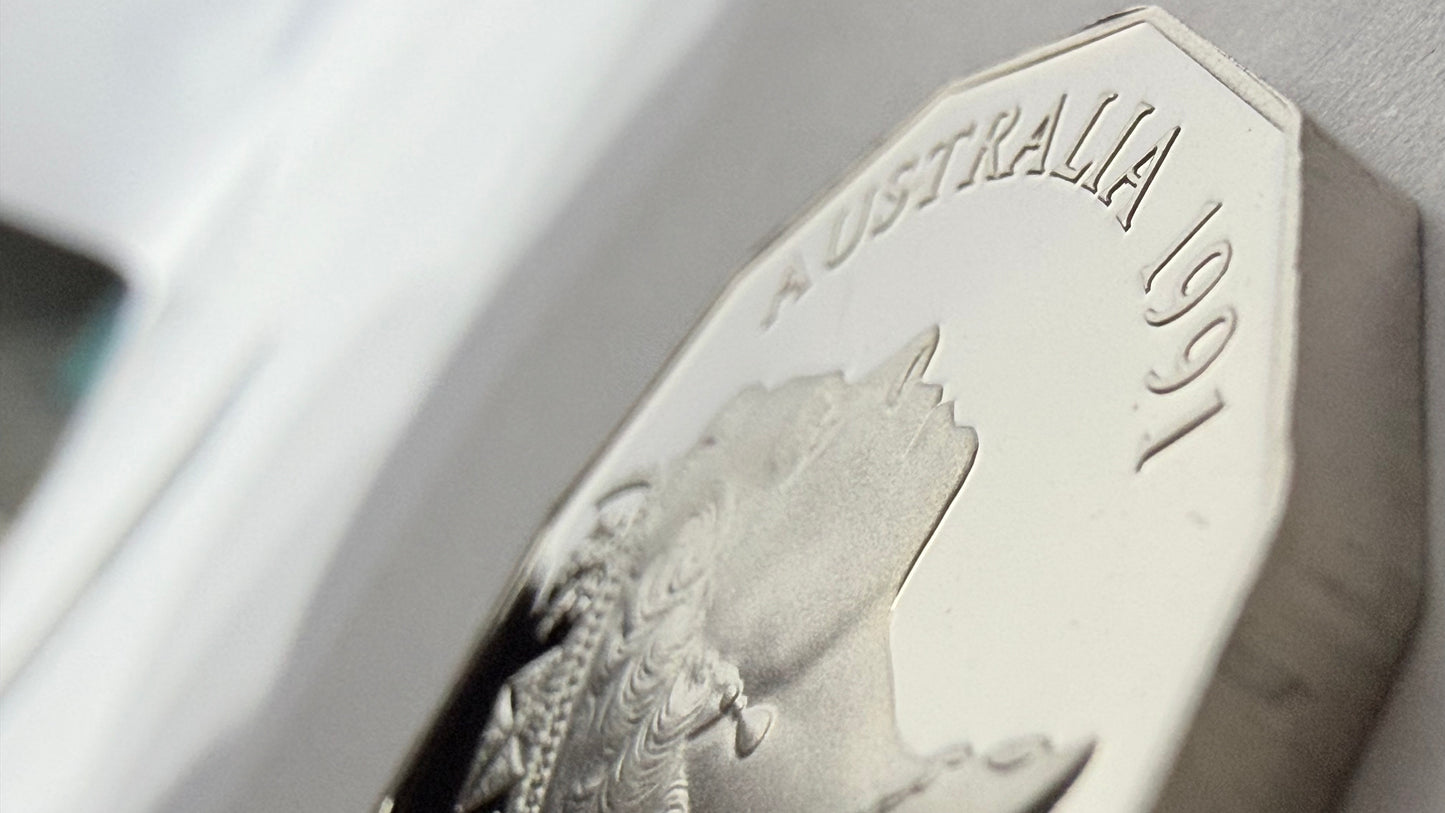 1991 50 Cent Proof Coin - Rams Head - comes in 2x2