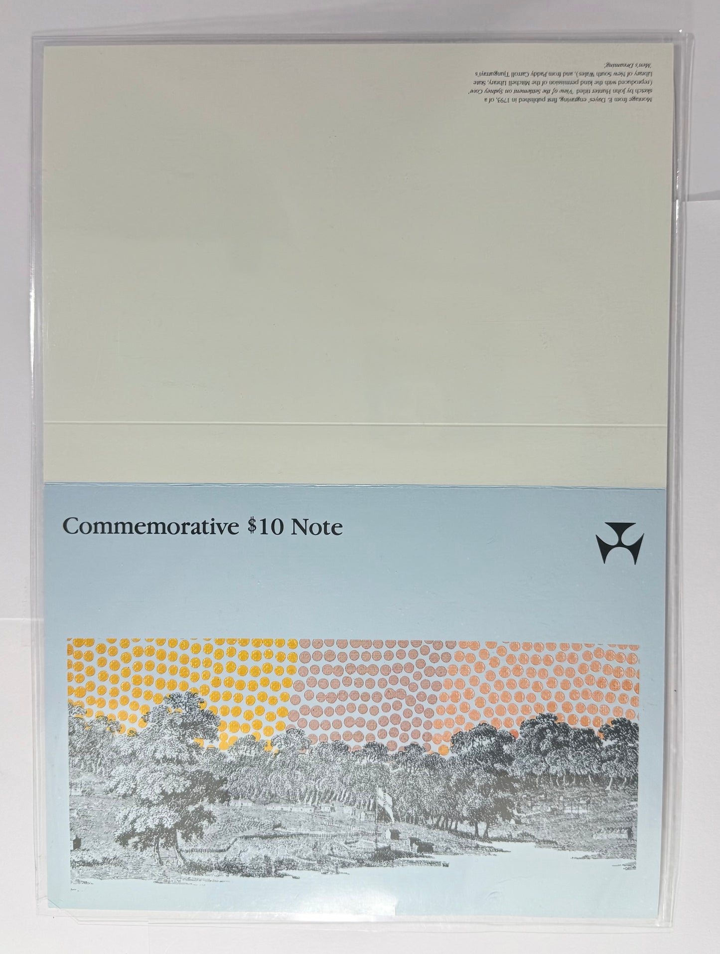 1988 $10 Bicentennial Note - Folder Issue 1st Prefix AA00 005633 - Polymer $10