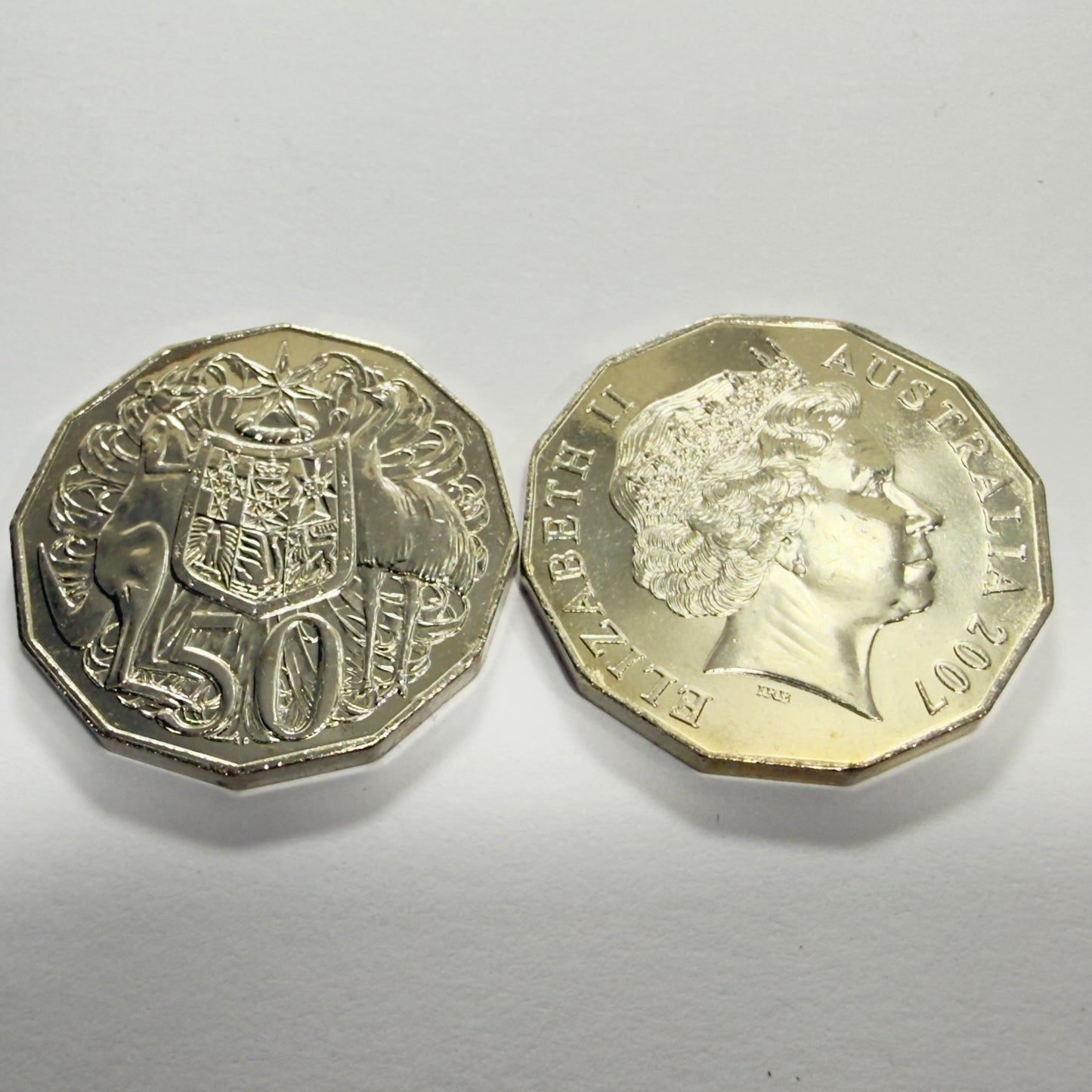 2007 50 Cent Coin - Uncirculated - Coat of Arms - comes in 2x2