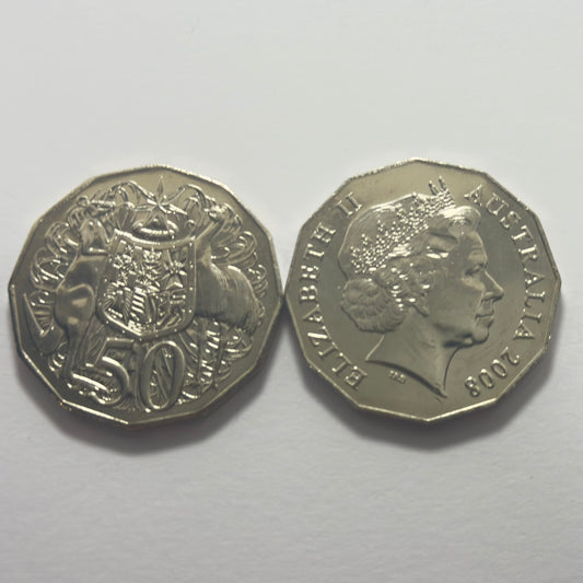 2008 50 Cent Coin - Coat of Arms - Uncirculated - comes in 2x2