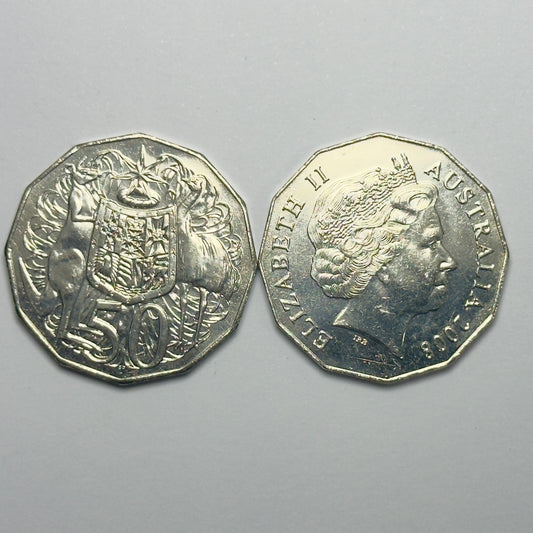 2008 50 Cent Coin - Coat of Arms - Uncirculated - comes in 2x2